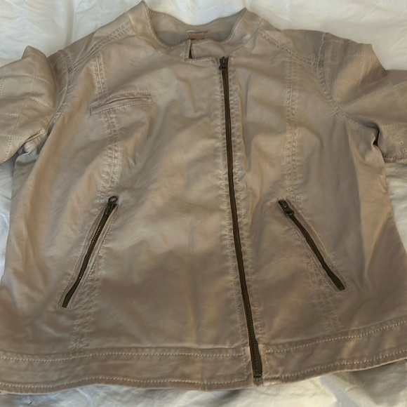 Free People Women’s Size Small Leather Look Jacket Tanish/Blush Color - Picture 1 of 5
